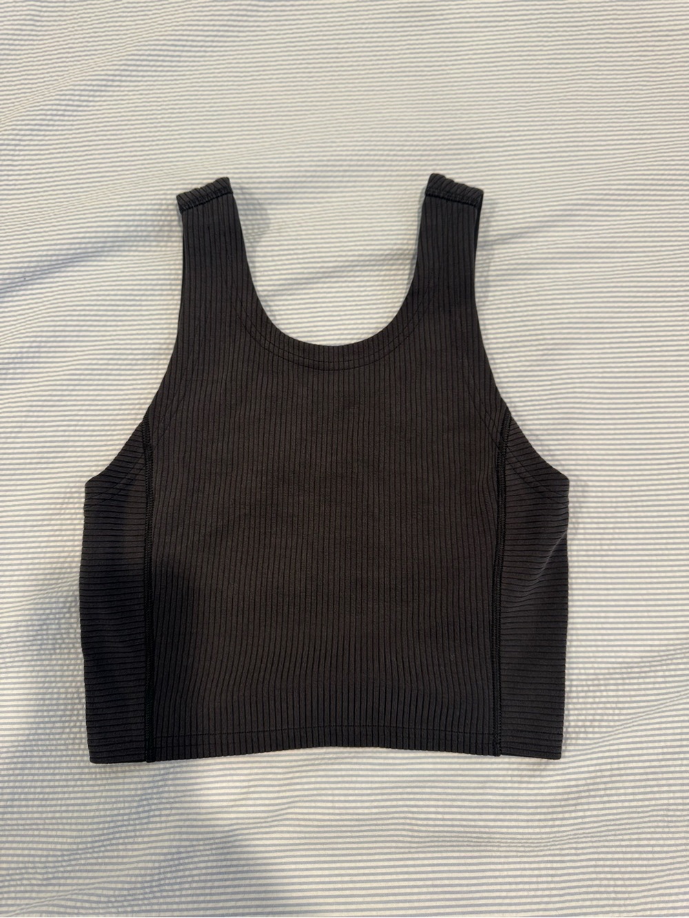 Lululemon Black Ribbed Crop Tank Top